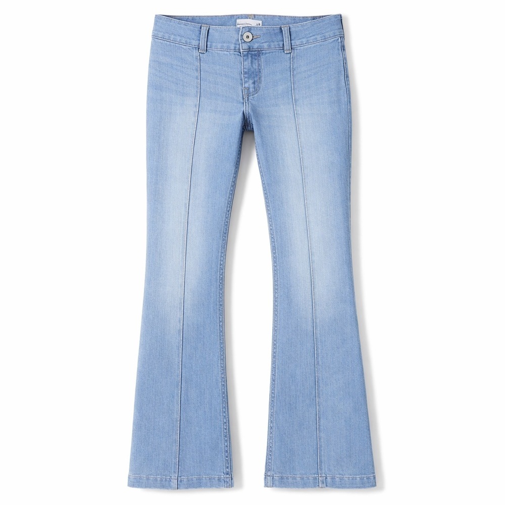 Abercrombie Kids Low Rise Boot Cut Light Wash Flared Jeans (051)
